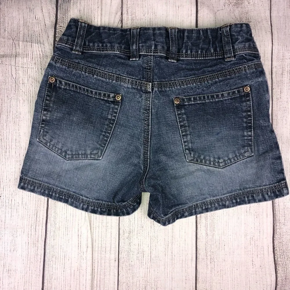Old navy brand 100% cotton girls denim shorts dark blue  sz 8